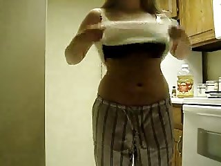 amateur girl in the kitchen