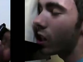 Cumshot for gay from straight after gloryhole blowjob